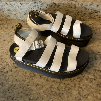 DR Martens Sandals Size 9 Dr Martens Blaire Quad White Hydro Leather Sandals Womans  main image 3