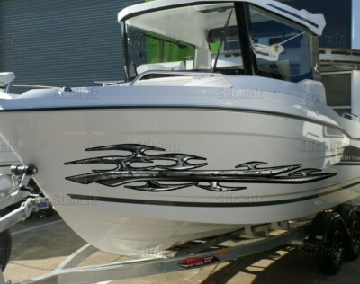 3D Tribal wrap, Tribal Boat vinyl, Tribal Watercraft 3D graphics full color