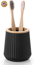 Bamboo Striped Toothbrush Holder for Electric Toothbrushes Bathroom Organizer fo