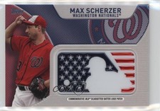2017 Topps MLB Independence Day Silhouetted Batter Logo Max Scherzer Patch 9p5