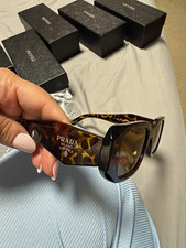 PRADA Milano SPR 17W Women's Square Sunglasses Tortoise Brown Tinted Lens