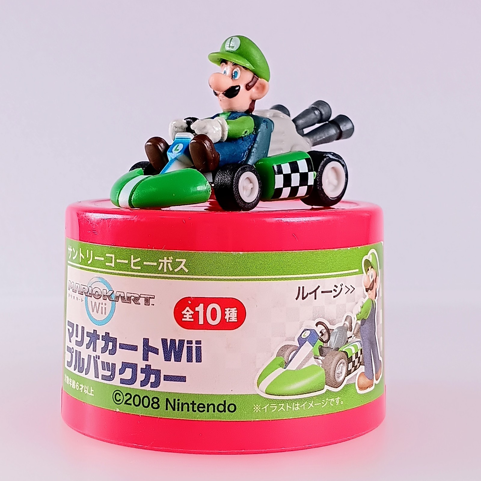 Luigi, Mario Kart Wii × SUNTORY Pull Back Car Figure 2008 Nintendo