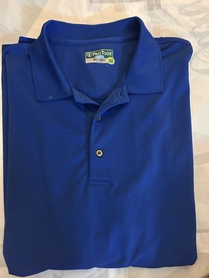Pro Tour Big & Tall Golf Polo Shirt Men s 2XLT Blue Performance Short Sleeve