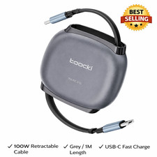 100W Retractable Cable For iPhone 15/16 Pro Max Samsung Fast Charger Data Cable