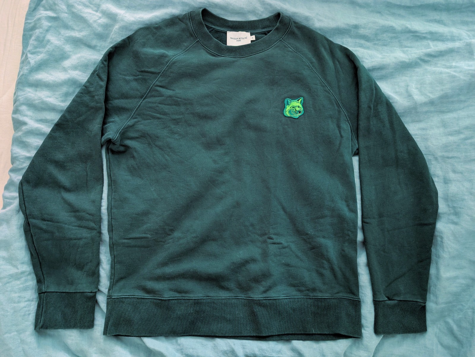 Maison Kitsune Fox Patch Pullover Sweatshirt dark… - image 1