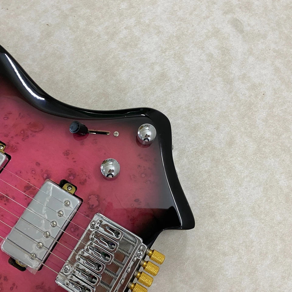 Pink&Balck Headless Electric Guitar Solid Body Burl veneer maple fingerboard - Image 4 of 4