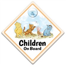 Winnie The Pooh Baby On Board Sign, 14cm x 14cm Children On Board Sign