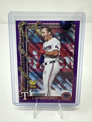 2025 Topps Holiday Wyatt Langford /99 Purple Glitter All Star Rookie Cup SP