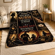 Nurse Dad Tribute Coral Fleece Blanket Appreciation Decor
