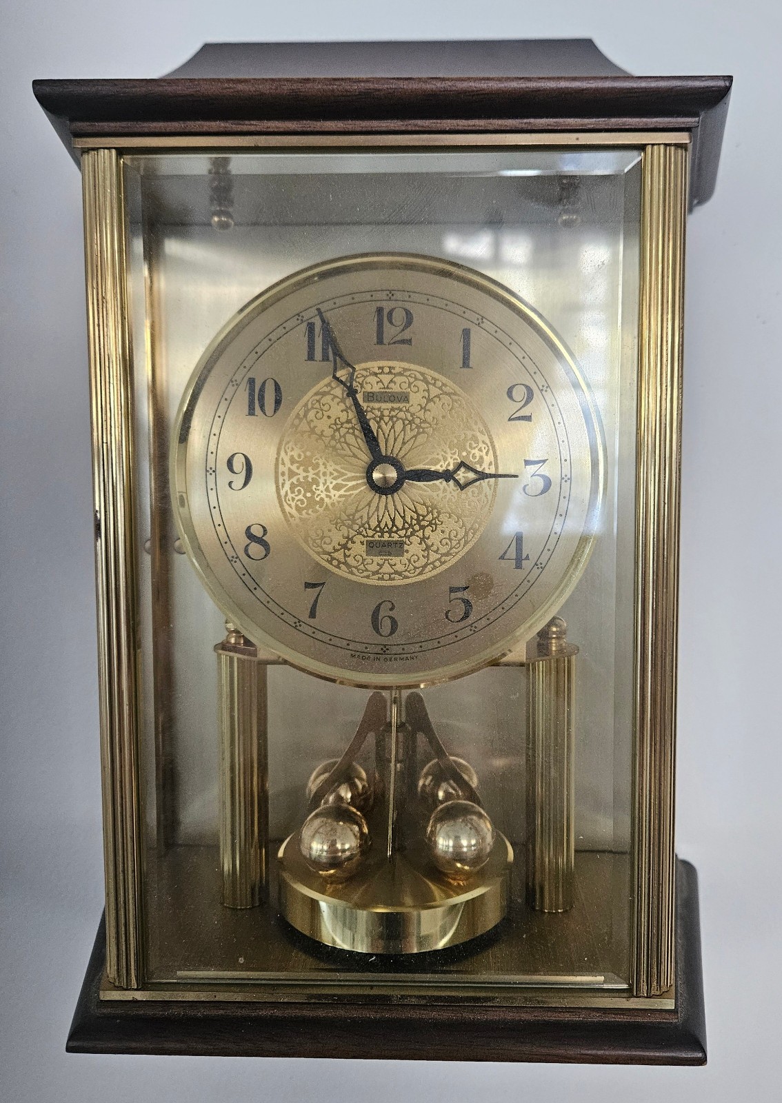 Bulova Chiming Wall Clock-tested Wood with brass finish.