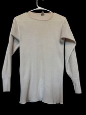 Vintage J.E. Morgan Long Johns Thermal Shirt Mens Size L Cream Warm Made in USA