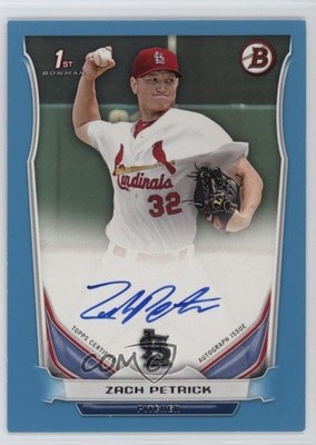 2014 Bowman Retail Prospect Blue 479/500 Zach Petrick #PA-ZP Auto 1k60