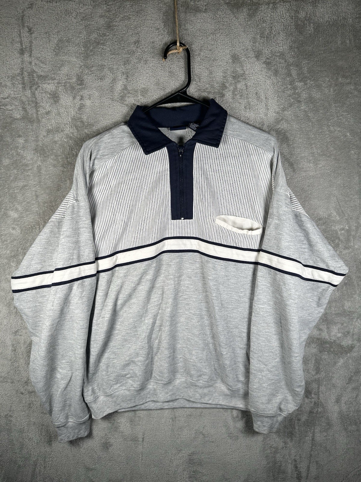 Vintage Honors 1/4 Zip Polo Shirt Long Sleeve Men