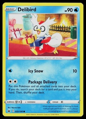 DELIBIRD 032/198 COMMON CHILLING REIGN POKEMON NM