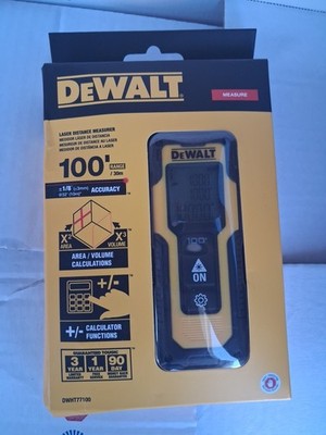 NEW DEWALT DWHT77100 100' LASER DISTANCE MEASURE DIGITAL VOLUME CALC FREESHIP