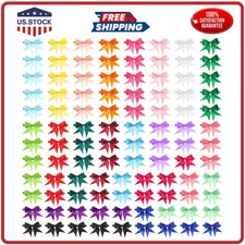100 Pcs Dog Bow Ties Bulk Adjustable Pet Neck Collars for Small Medium Pets