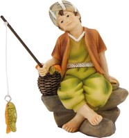 Krippenfiguren Angler Sitzend 9 Cm Polyresin Deko FüR Weihnachtskrippe