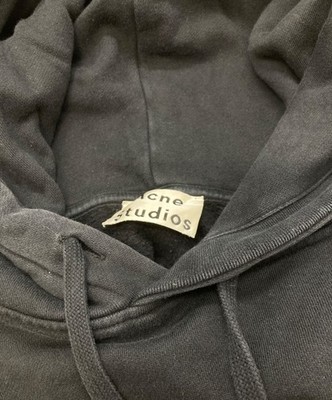 Acne Studios Hoodie S Black Broken Logo Cotton Sweatshirt Unisex