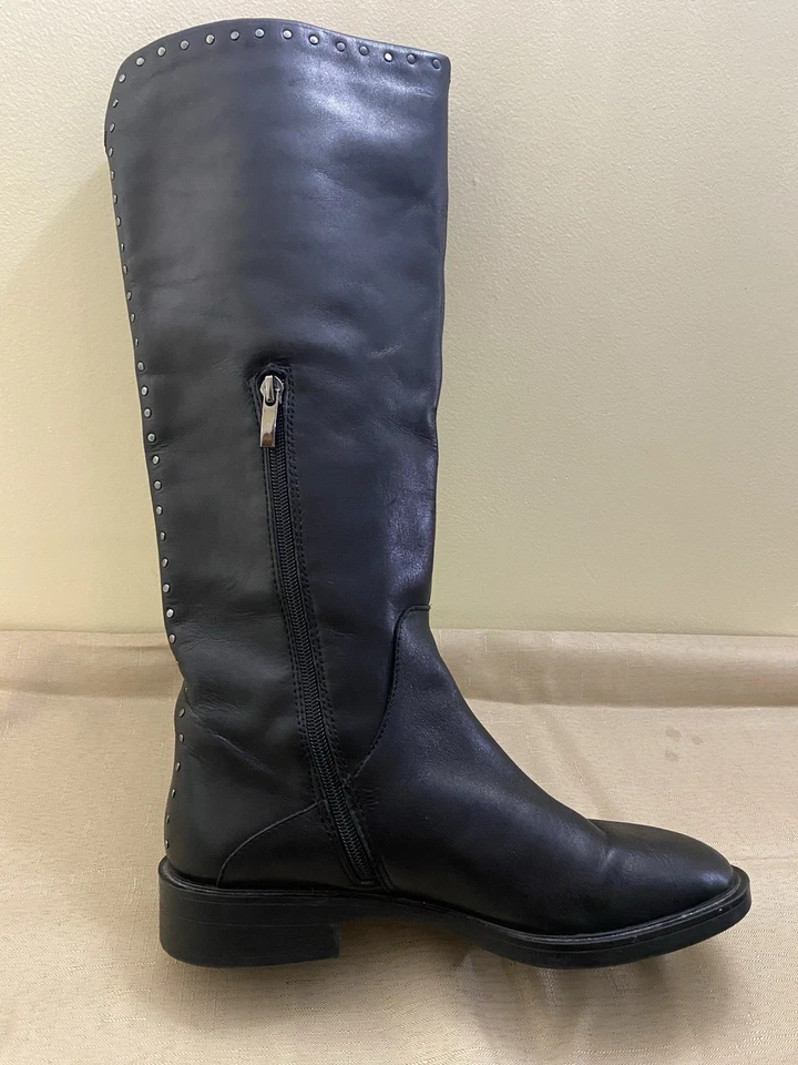 Steven Steve Madden Botas de Cuero Tachonado Altas Confort Natural 9 B Foto 2 de 4