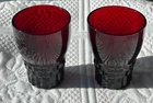 2 Anchor Hocking Windsor Royal Ruby Red Tumbler 4oz Depression Juice Glasses