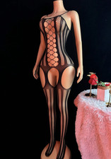 combinaison resille femme 34/36 38/40 NEUF sexy lingerie nuisette ouverte noir