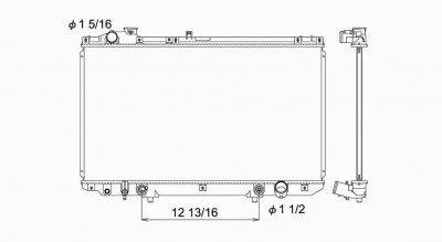Radiador para 98-05 Lexus GS-300/98-00 GS400 V6/8 fila única 16400-46570 Foto 2 de 4