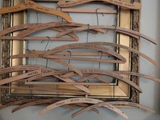 Lot 40 Vintage Antique Wooden Hangers Advertising Hanger Lot