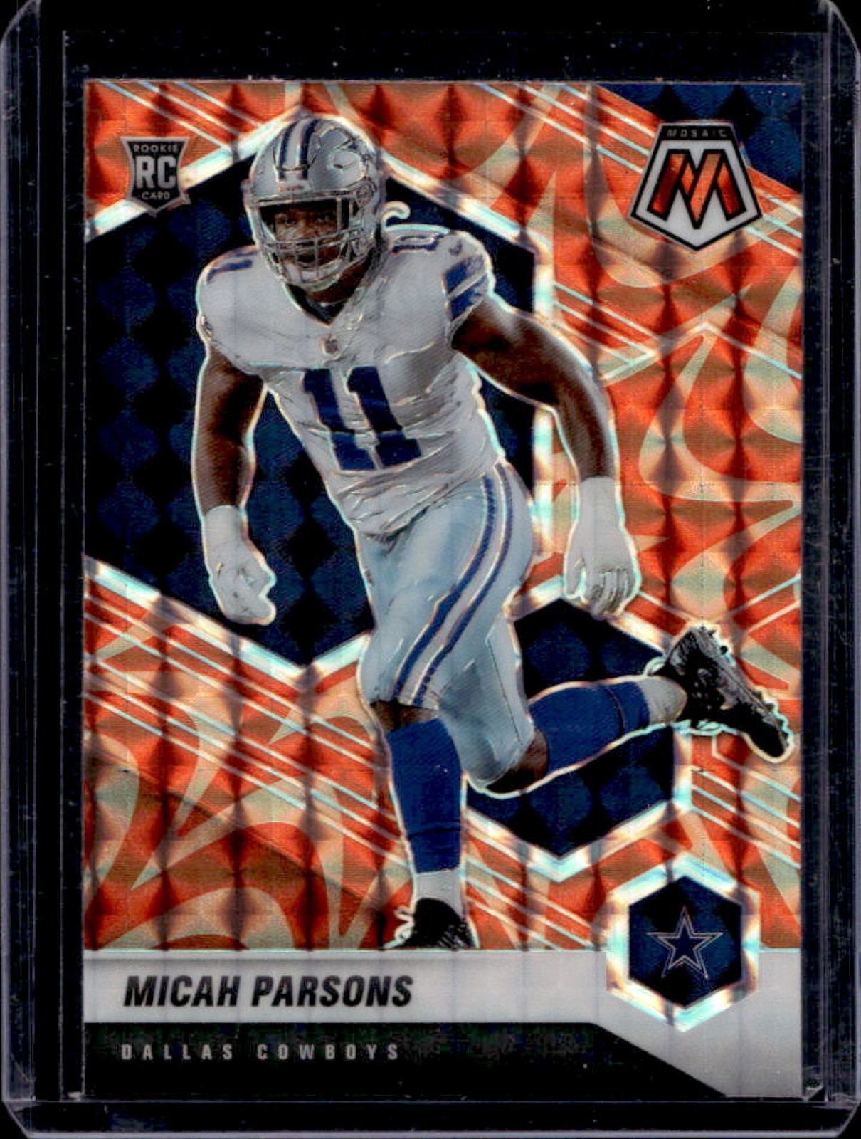 2021 Panini Mosaic Micah Parsons RC Prizm Reactive Orange Rookie #362 Cowboys