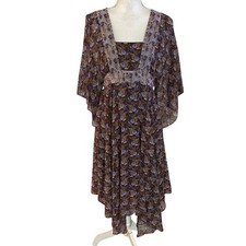 Michael Michael Kors M Silk Midi Dress Floral Print Flowy Fairy Whimsical Boho