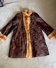Vintage Reversible Fox Fur And Silk Coat Size M