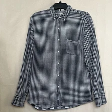 J. Crew Slim Fit Double Cloth Gingham Plaid Button Down Shirt M Beach Preppy