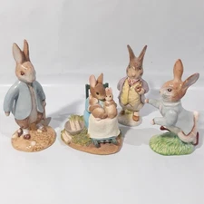 Beatrix Potter's 4× Piece Rabbit Figurine Lot Vintage Y2K Beswick Royal Doulton 
