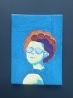 Original Miniature Magnet Acrylic Portrait Painting Woman Contemporary Art. — photo 3
