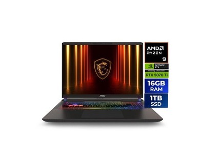MSI Vector A16 16'' QHD+ AMD Ryzen 9 8940HX  16GB 1TB SSD RTX 5070 Ti W11H Laptop