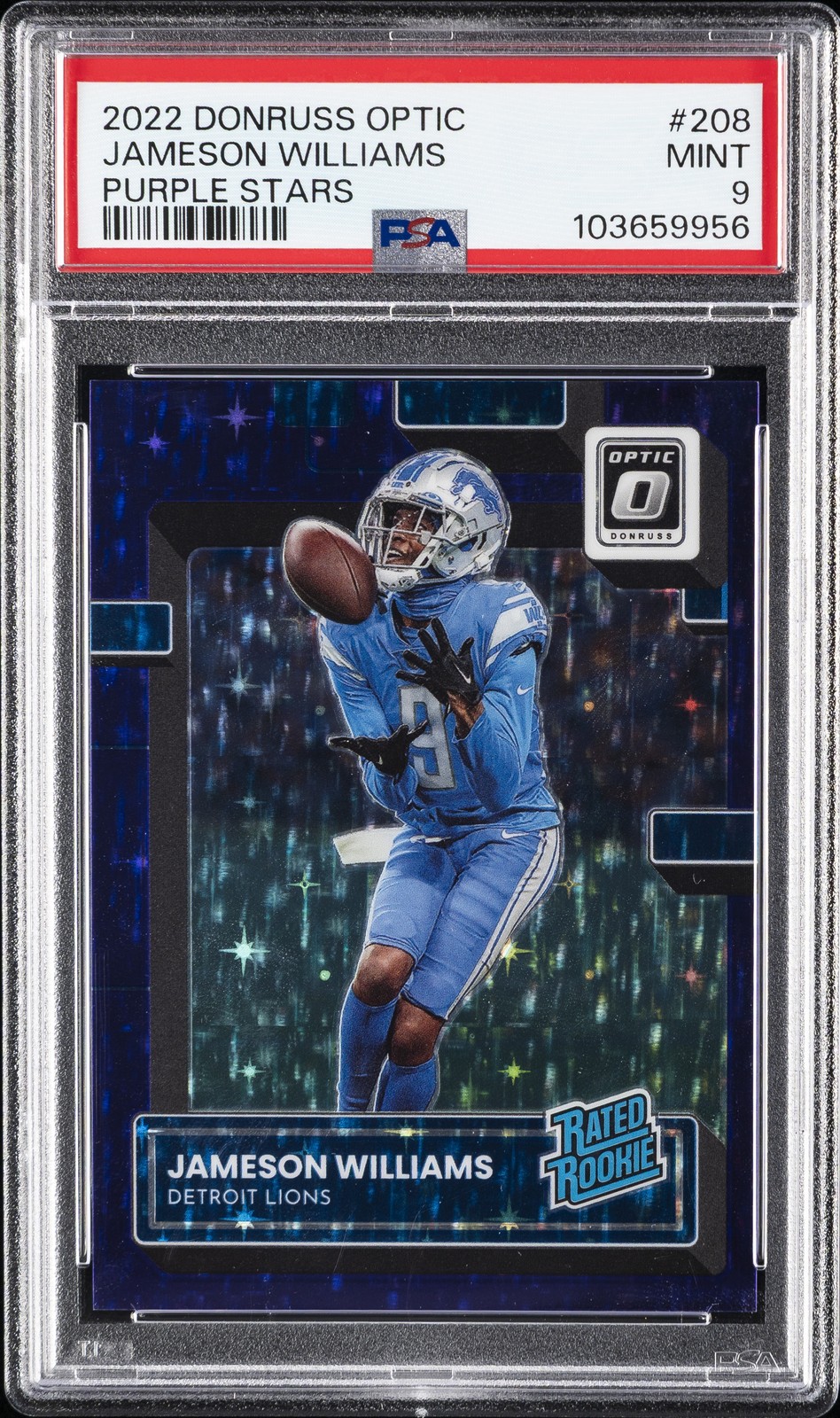 2022 PANINI DONRUSS OPTIC PURPLE STARS #208 JAMESON WILLIAMS 3/15 PSA 9