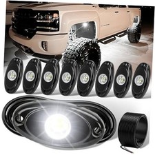 8 Pods White Rock Lights 6000K Ultra Bright LED 8 Pods 1Yard Wire White 3LED