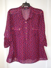 NWOT A.N.A Sheer Multicolor Top Size XL 415