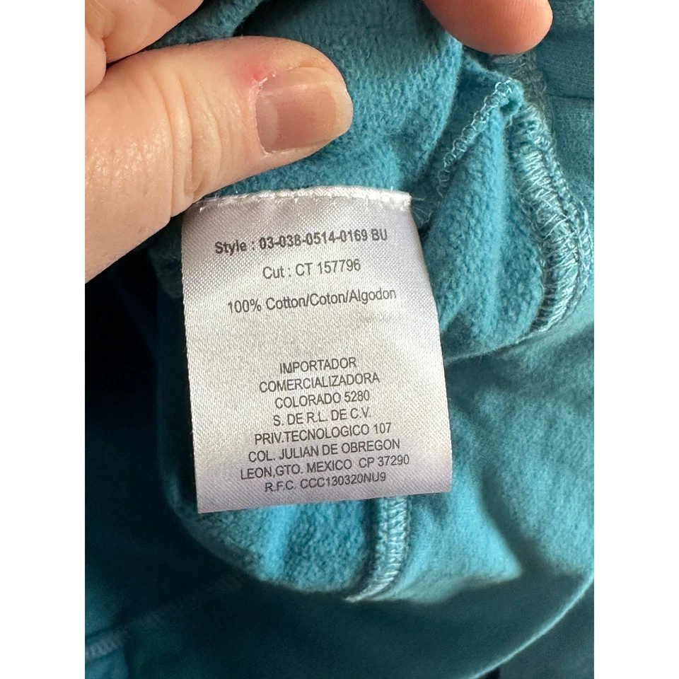 Sudadera Pullover Roper Azul Turquesa Flecos Vaquera Occidental Mujer M Foto 4 de 4