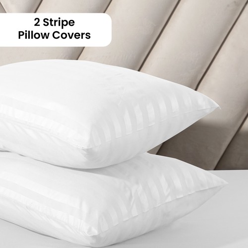 Luxury Duvet Cover Satin Stripe Quilt Covers Bedding Set Single Double King Size - Picture 73 of 76