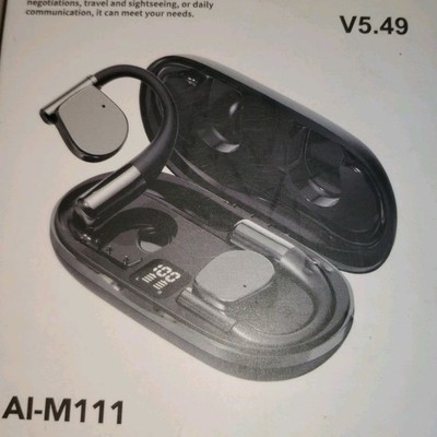 Wearfit Pro AI Translator Earbuds AI-M111 V5.49 Bluetooth Black Charging Case