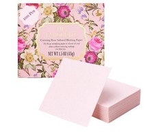 2 Pk Calming Rose Oil Blotting Papers 100 Sheets Each for Oily Skin