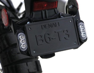 Denali T3 Signal Pods Rear License Plate Kit Black RIEJU ENDURO 250 2016