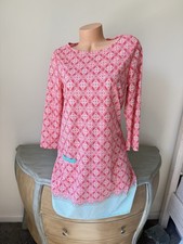 Cabana Life UPF 50 Swim Cover Up Dress L Coral Floral Rash Guard Beach