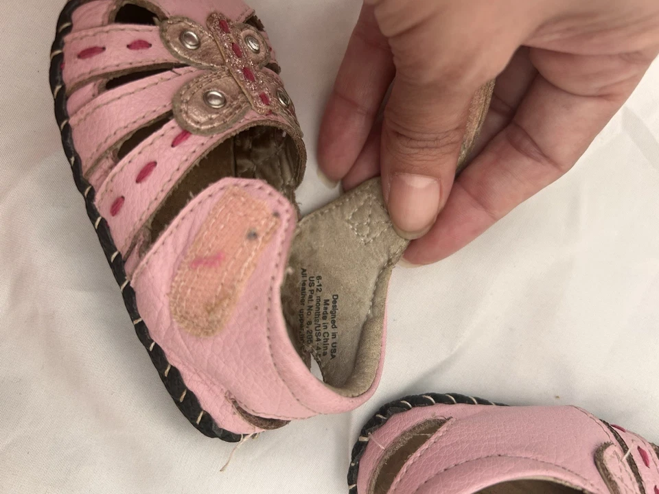 Sandalias Pediped Rosa Mariposa 6-12 Meses Foto 3 de 4