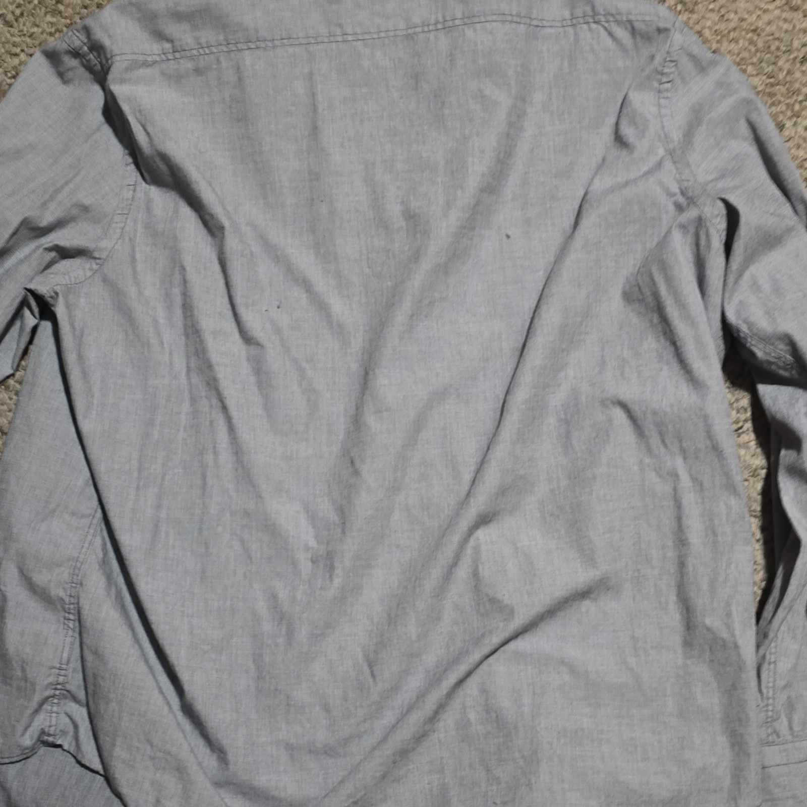 Express Men's Solid Gray Regular Fit Long Sleeve … - image 3