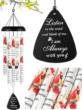 Memorial Wind Chimes Sympathy Gift - Cardinal Windchimes in Loving Memory of Lov