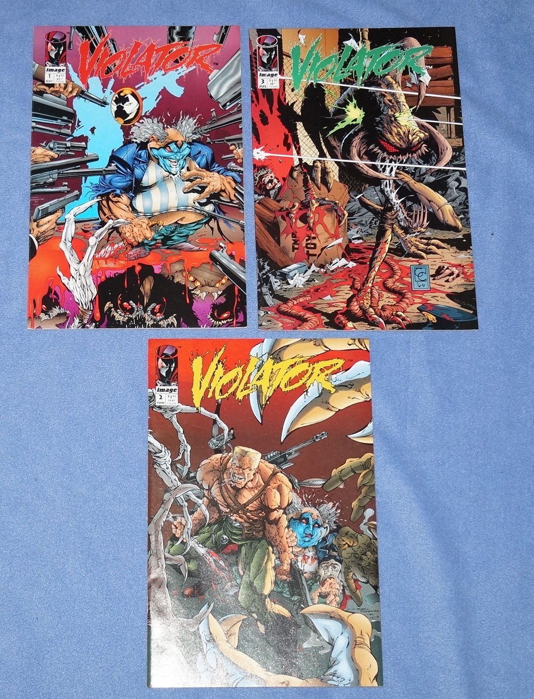 " VIOLATOR " #'s 1, 2, 3, MINI-SERIES, IMAGE (1994) ALAN MOORE, VFN+