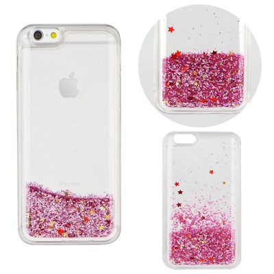 ^ FUN CASE Glitzer Flüssig Handy Etui Case Cover Apple iPhone 6 Plus 5,5 Rosa