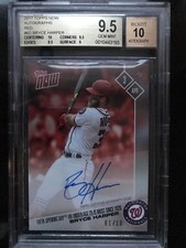 4/3/2017 Topps Now #6D - Bryce Harper - BGS 9.5 - Opening Day HR  Auto /10 POP 1