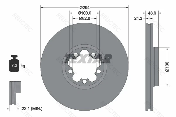 Front Brake Disc Ford:TRANSIT 1568640 4041428 YC1W1125BA